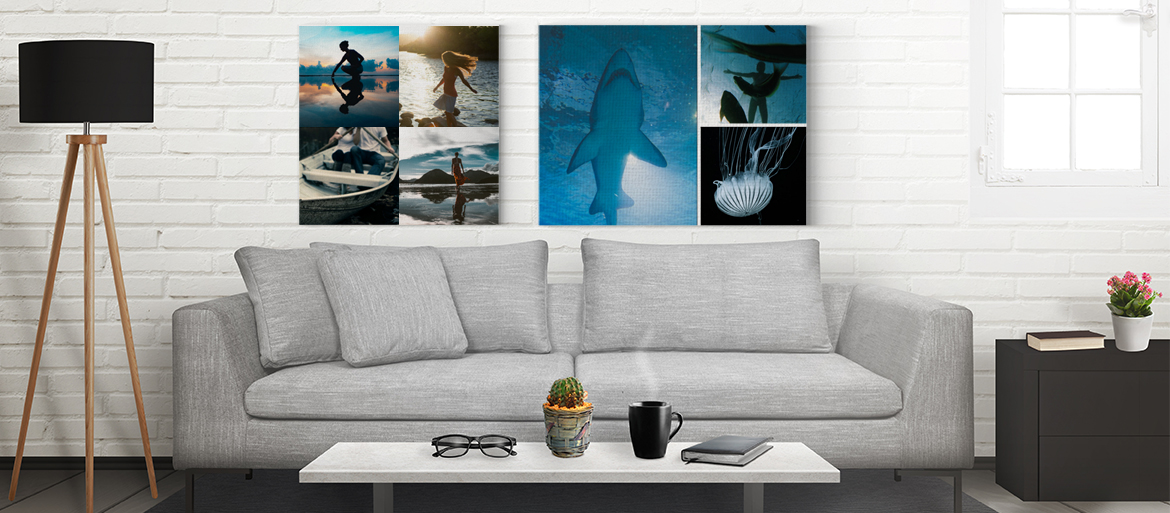 riempi la tua parete con un collage di emozioni. stampa le tue immagini più belle su una tela personalizzata