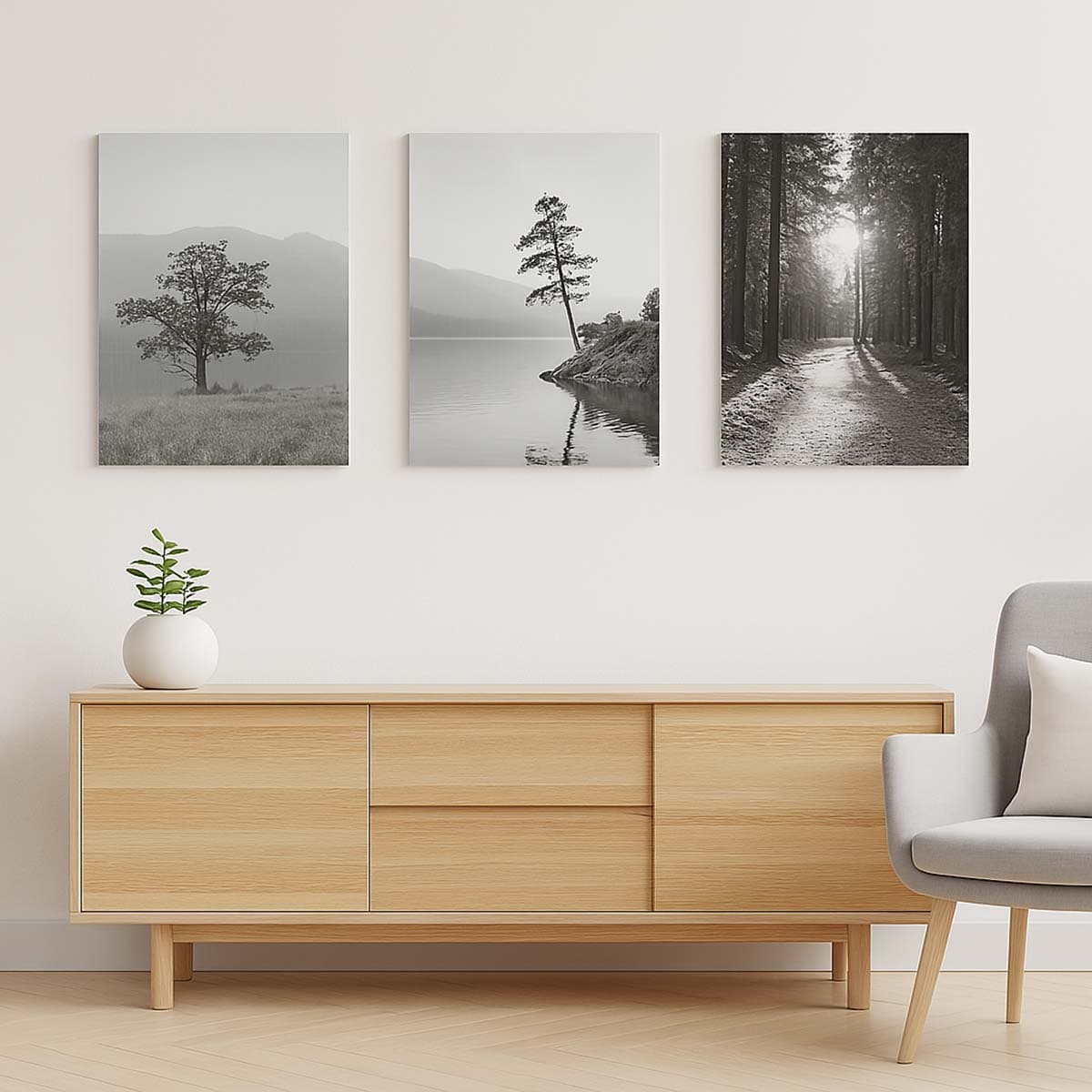 Composizione di 3 pannelli forex per arredare la tua casa