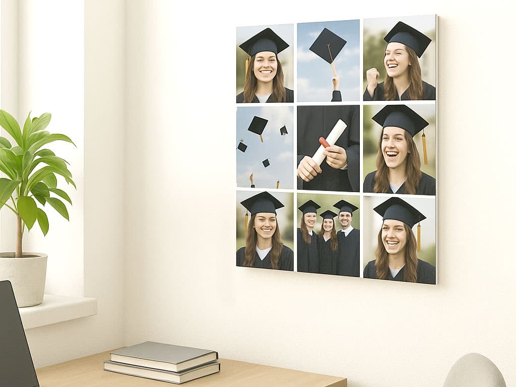Forex collage con le foto di laurea per arredare il tuo studio