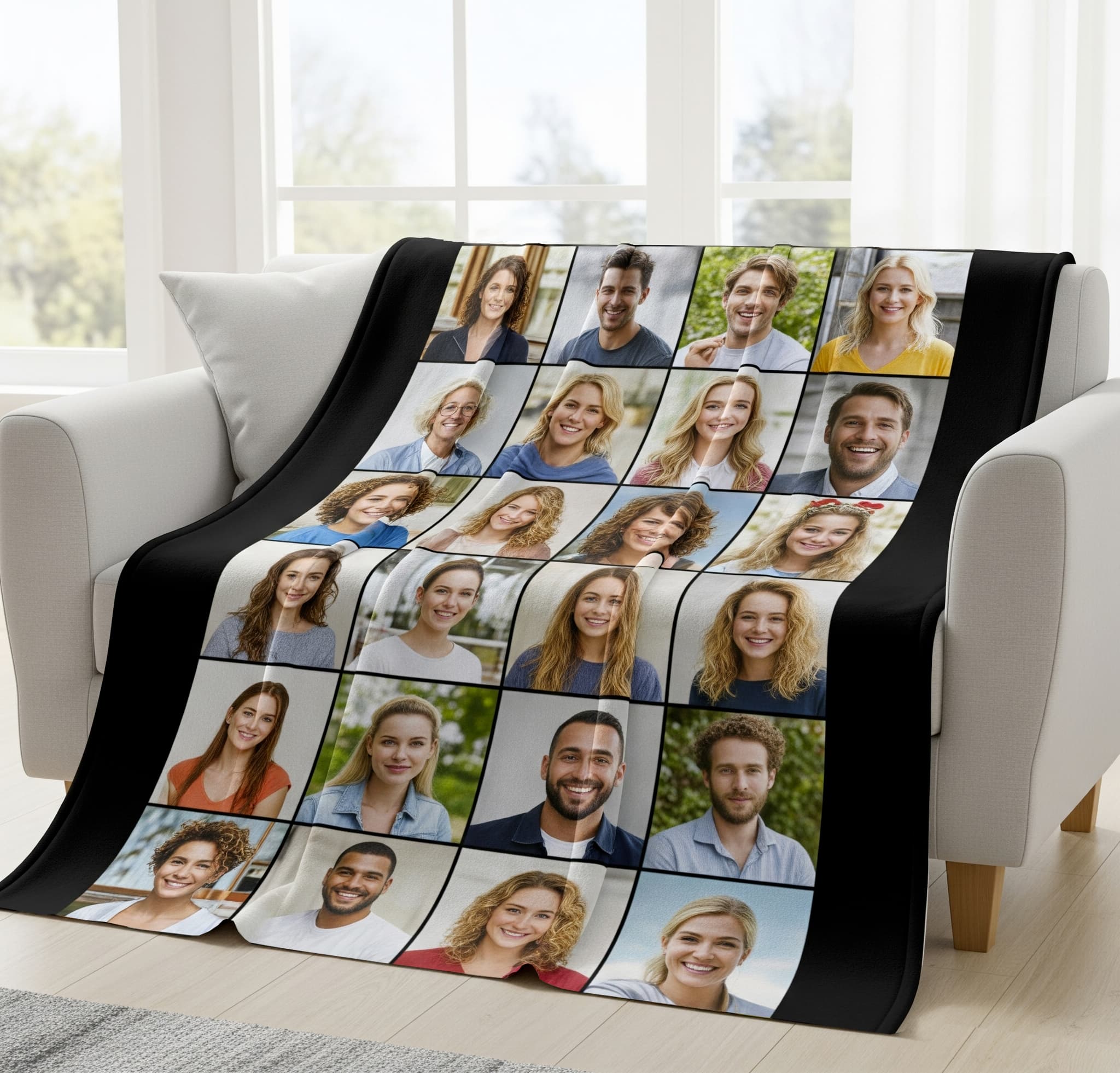 Coperta matrimoniale con grafica collage