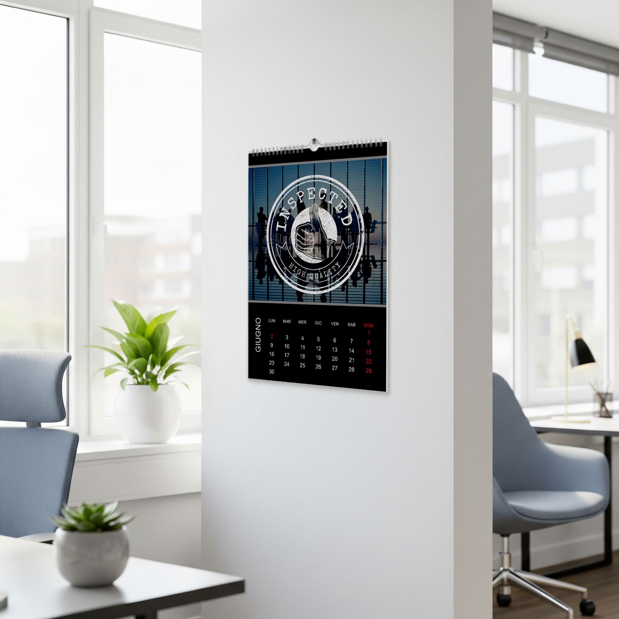 Calendario mensile A4 con logo aziendale per arredare ufficio