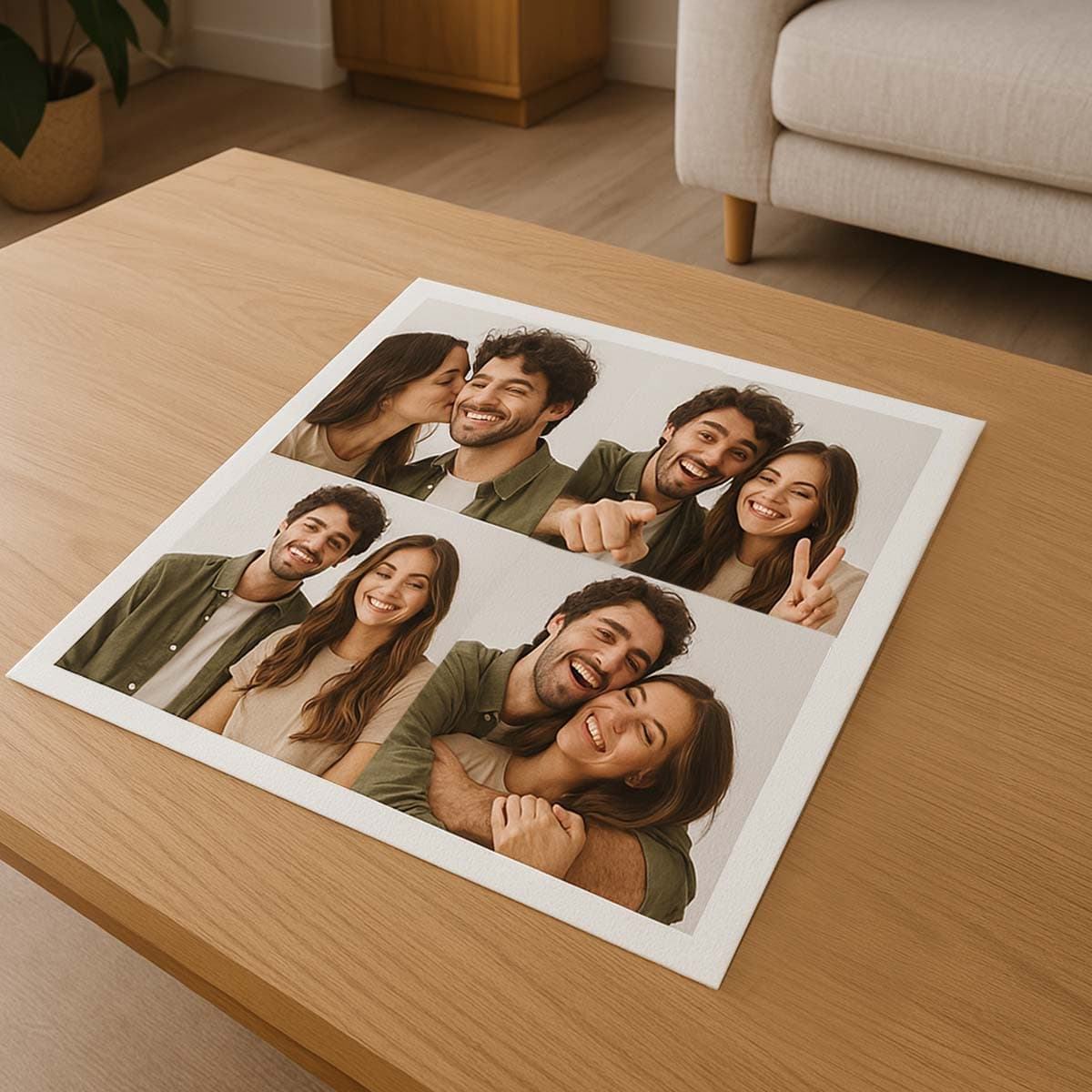 Tela senza telaio collage foto coppia