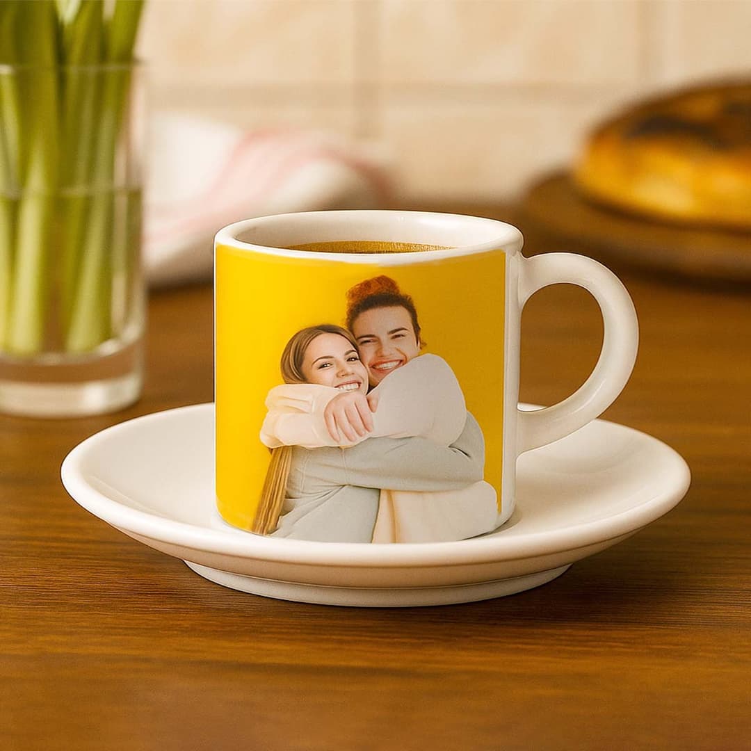 Tazzina espresso personalizzata con foto amiche