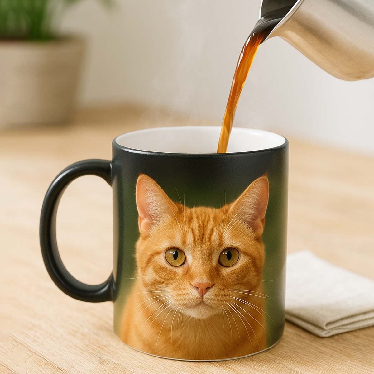 Tazza magica personalizzata con immagine gatto