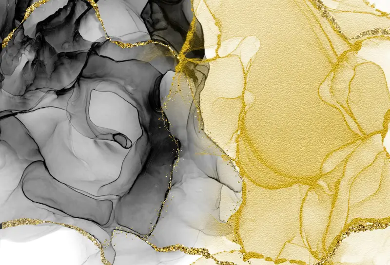 Dipinto Fluido in Bianco Nero e Oro Dipinto Fluido in Bianco Nero e Oro - Immagine prodotto